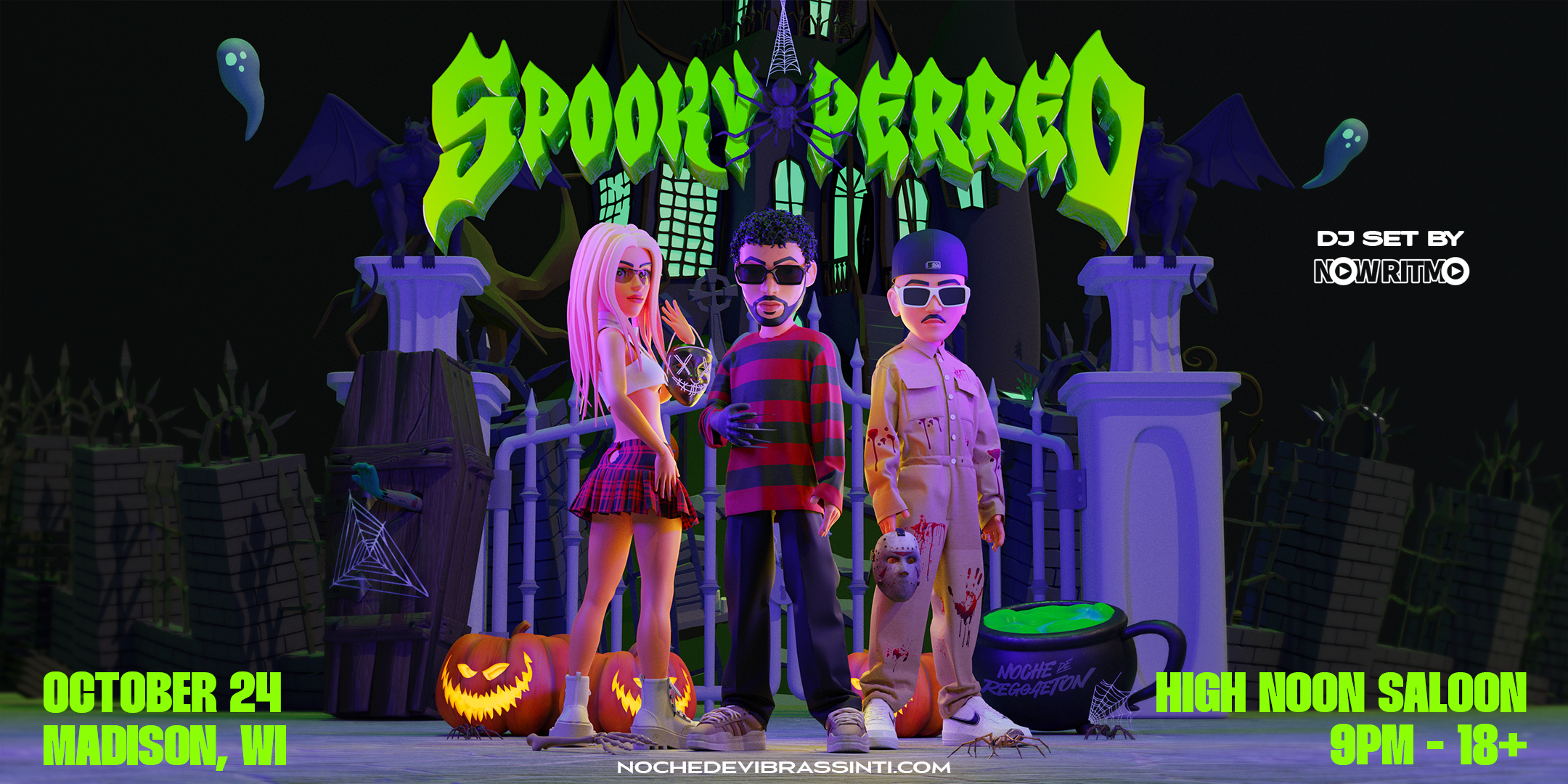 Spooky Perreo: Halloween Reggaeton Party at High Noon Saloon on October 24, 2026